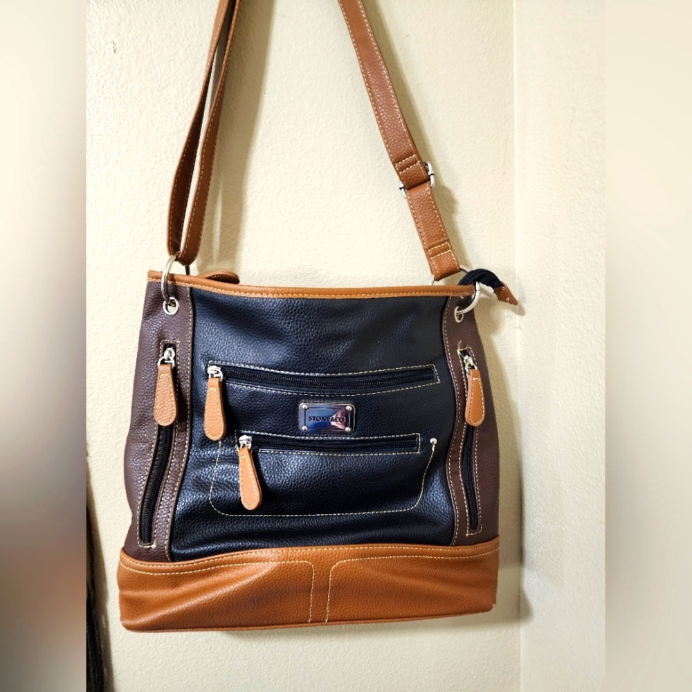 Stone & Co. Black and Brown Crossbody Bag